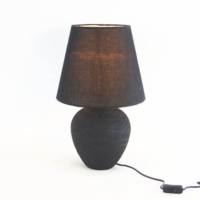 Lámpara de mesa de madera hecha a mano