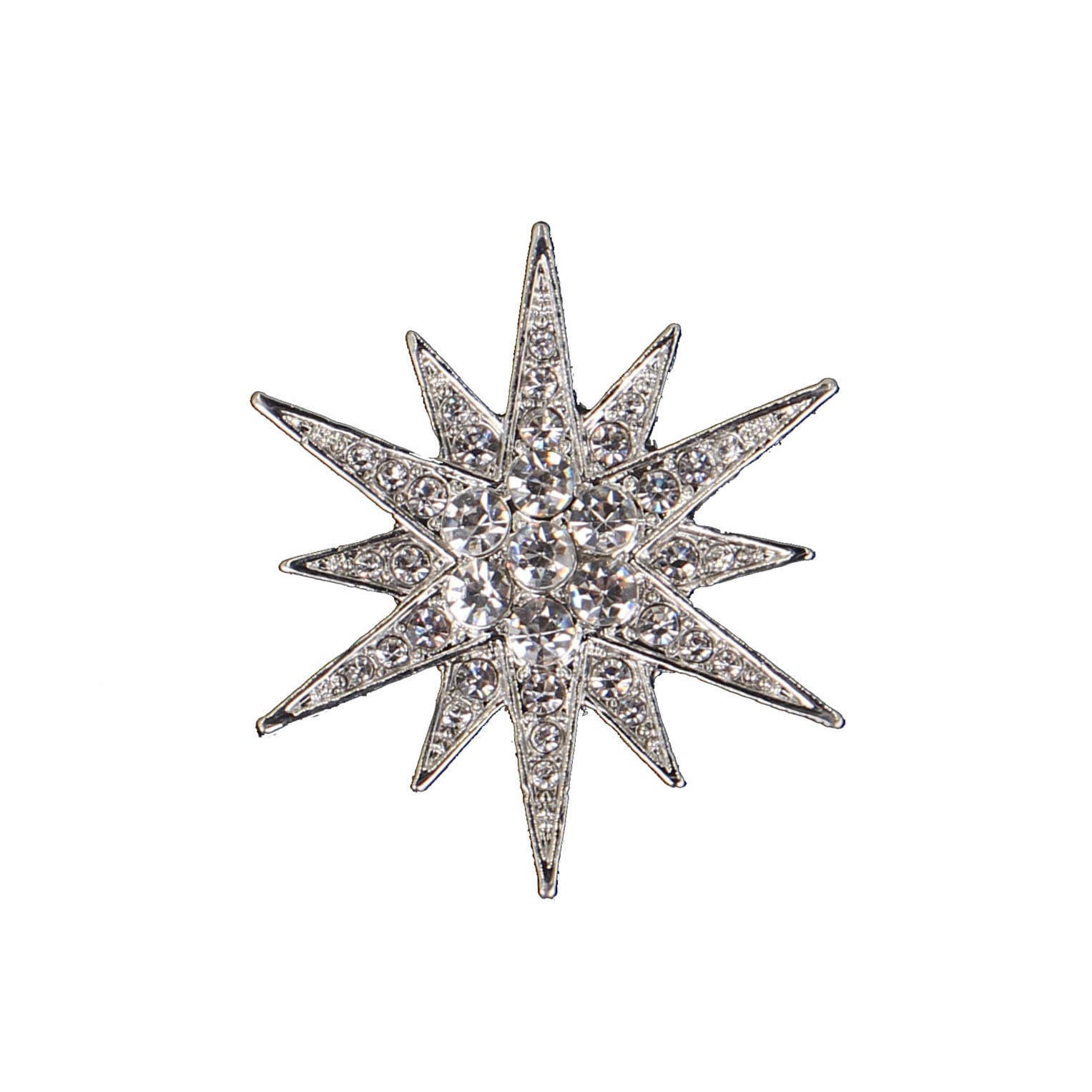 Broche con diamantes forma de letra