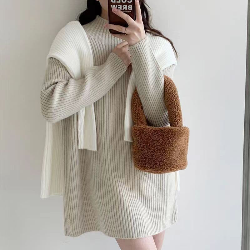 Jersey de cuello alto manga larga otoño e invierno
