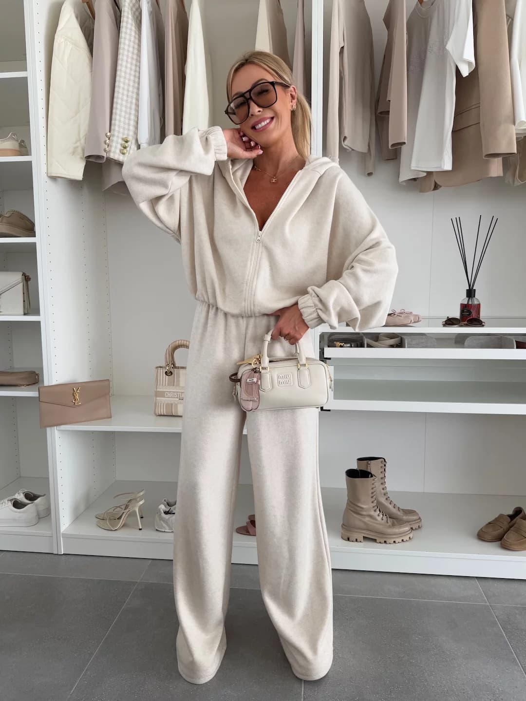 Conjunto de chaqueta y pantalones elásticos