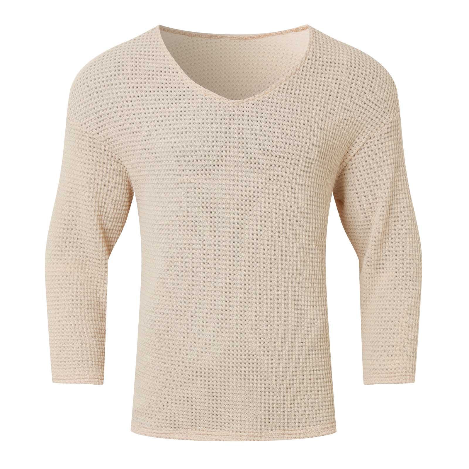 Camiseta manga larga V-cuello estilo retro suelto
