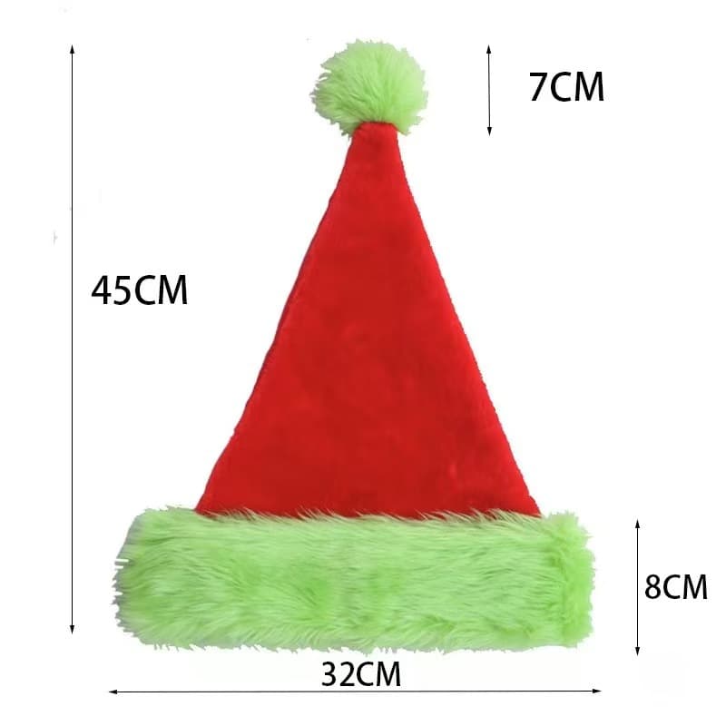 Gorro de Papá Noel peluche navideño con forro cálido