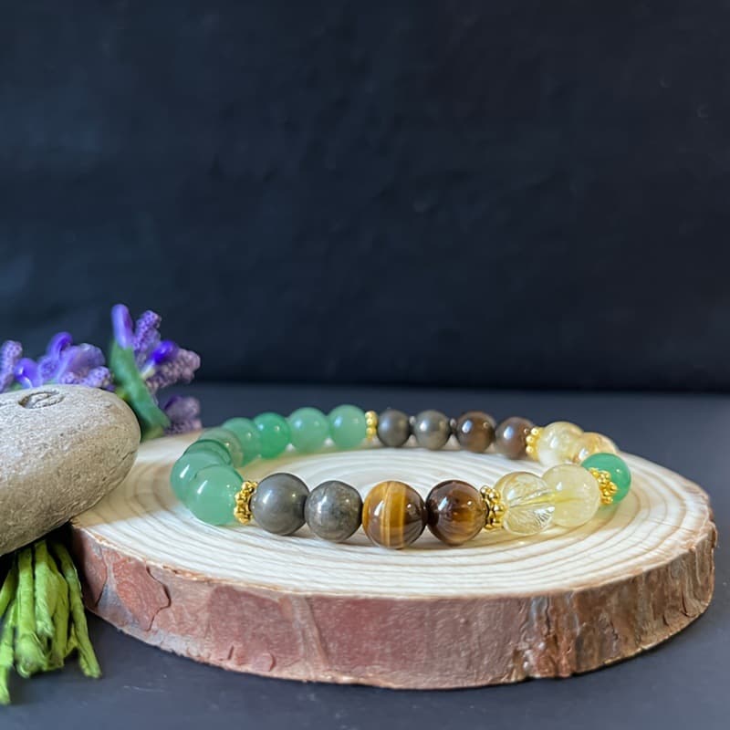 Pulsera de cuentas verdes hecha a mano