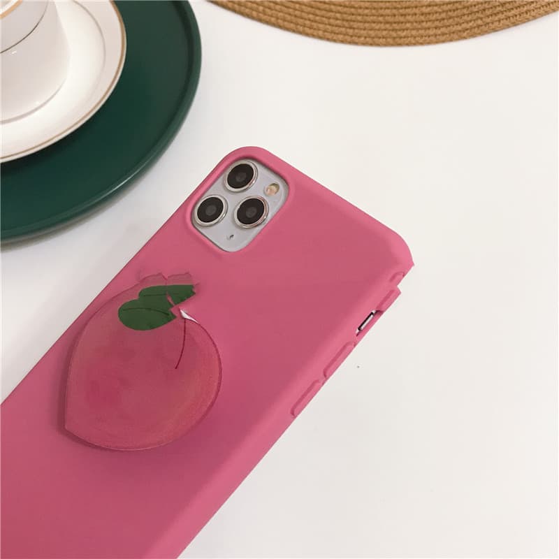 Funda para iPhone con soporte en forma de durazno