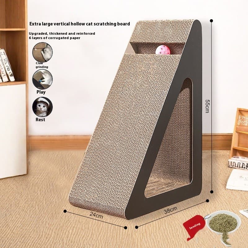 Rascador vertical de papel corrugado para gatos