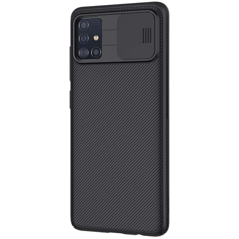Funda con protector de lente deslizante efecto espejo negro