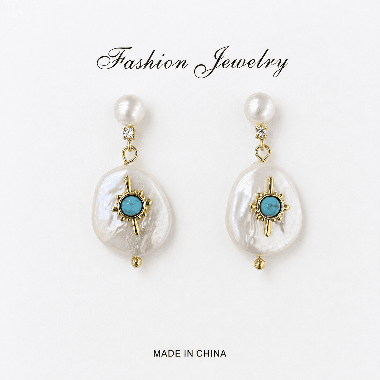 Aretes de perlas barrocas estilo vintage