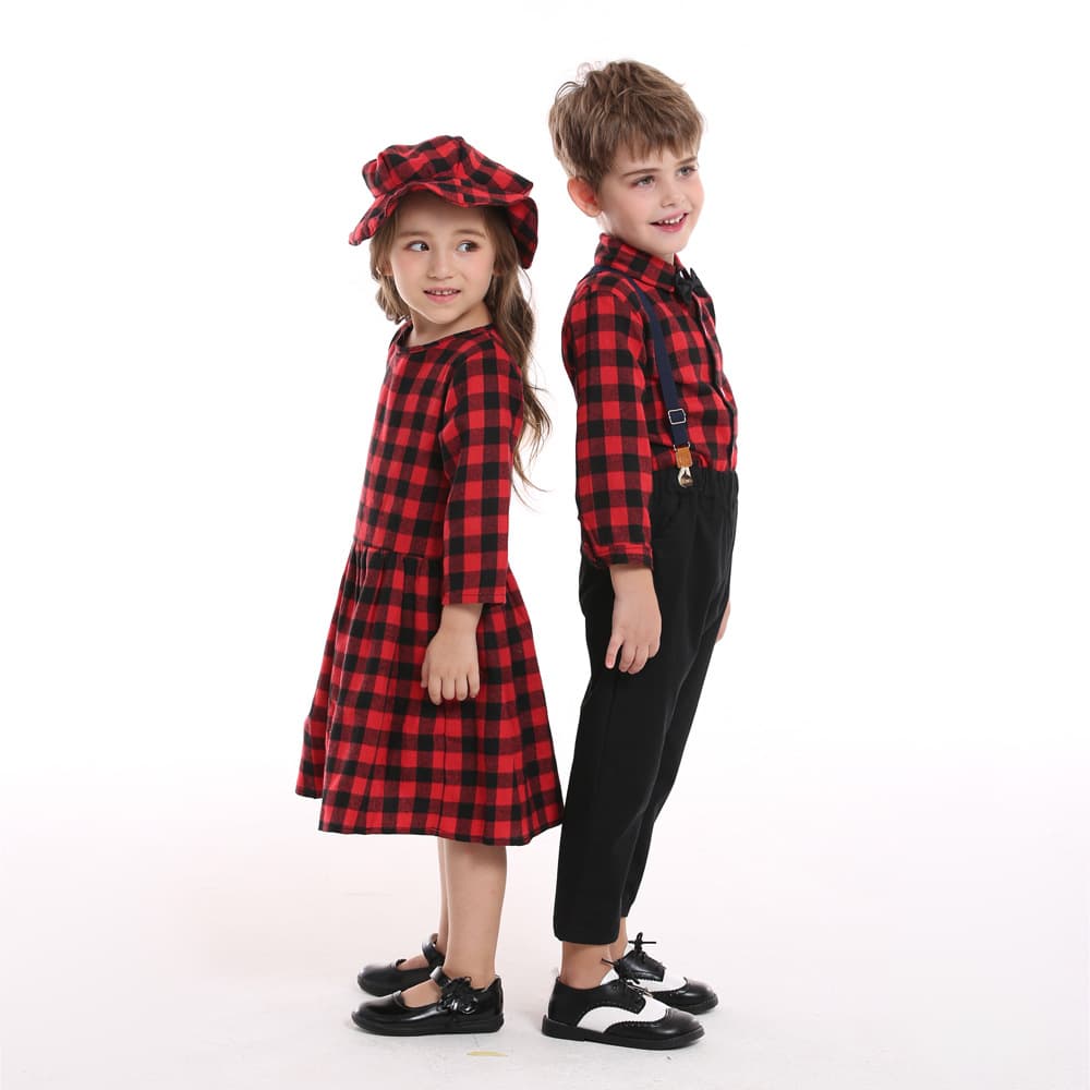 Conjunto de camisa y pantalón a cuadros
