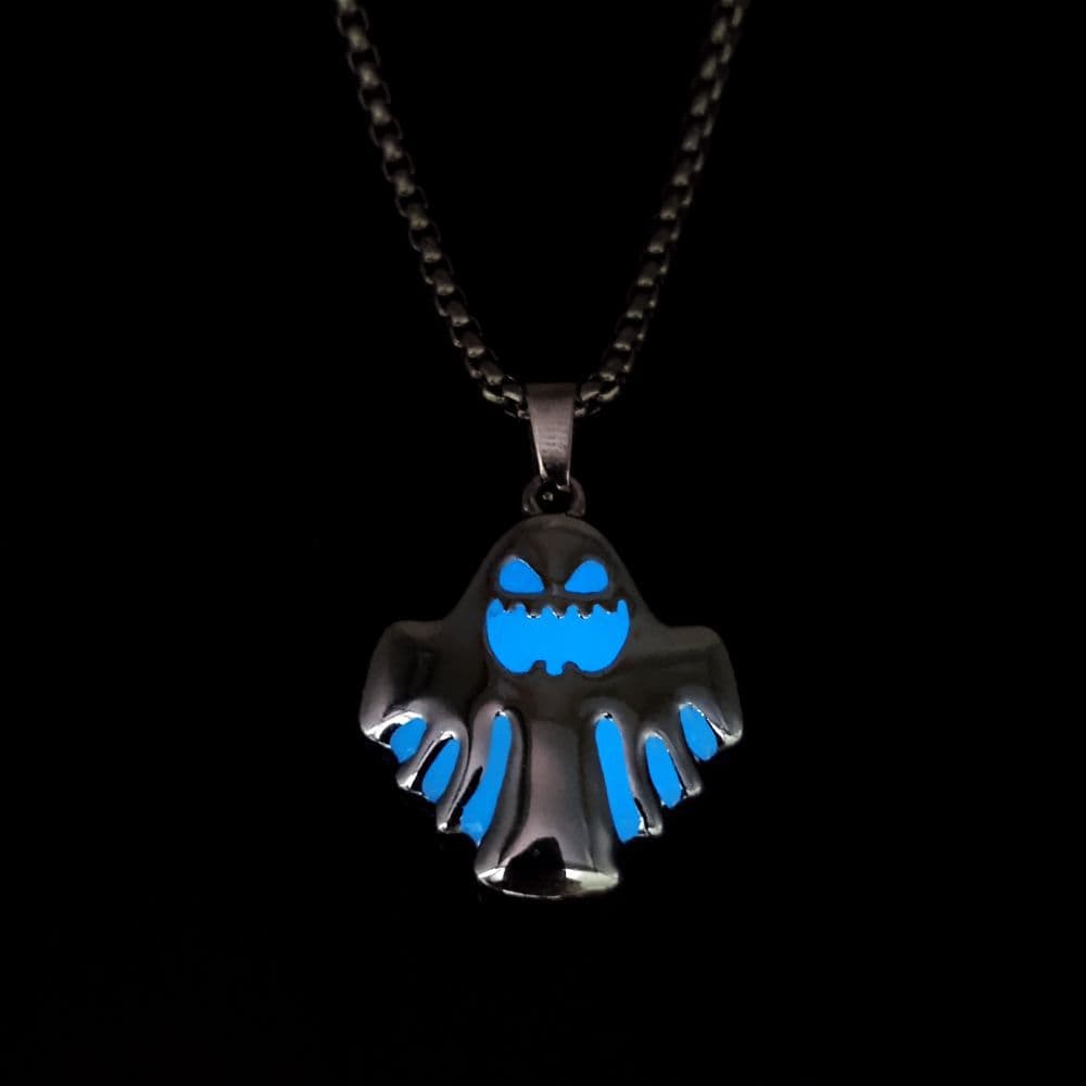 Collar colgante fantasma luminoso para Halloween