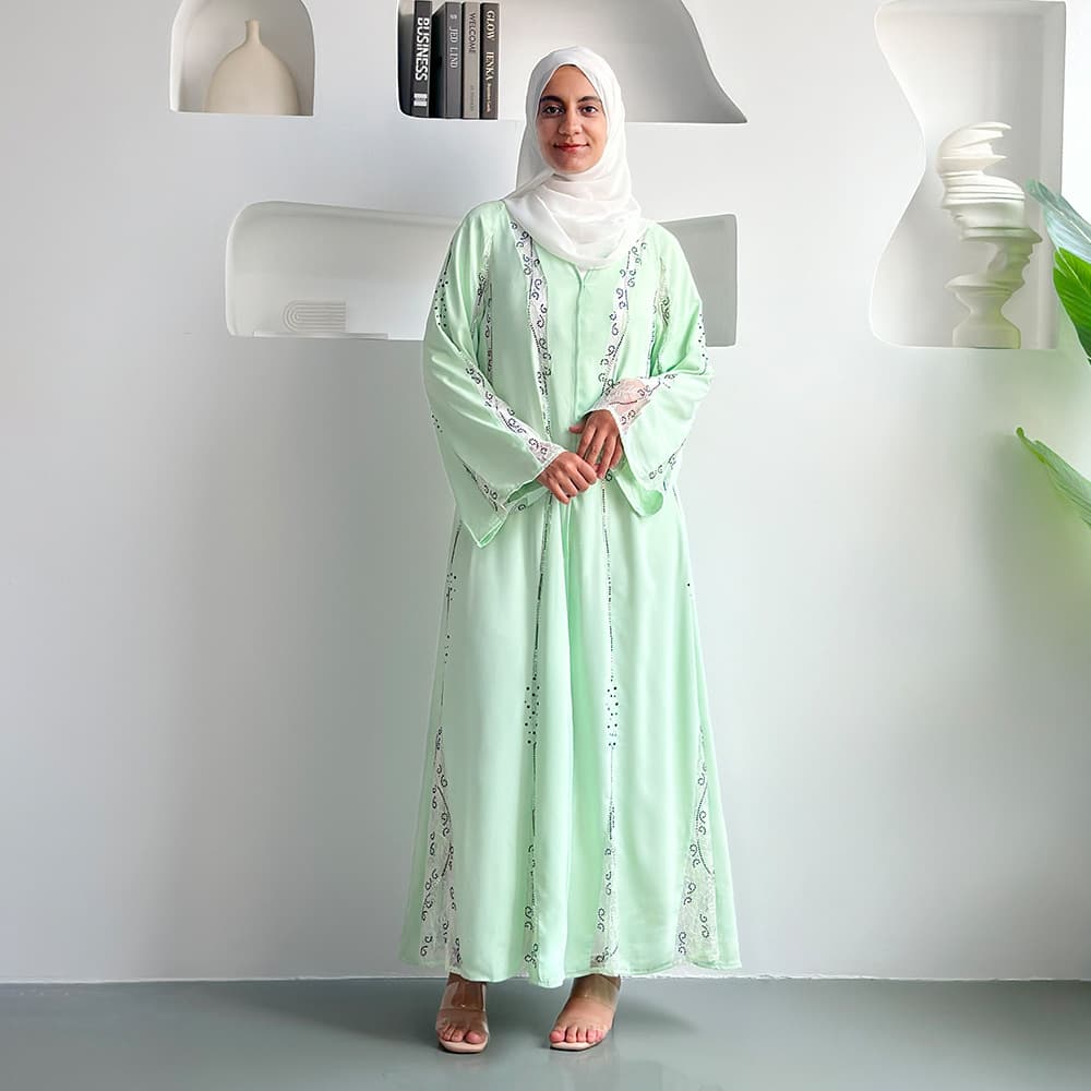 Vestido voile de manga larga para mujer