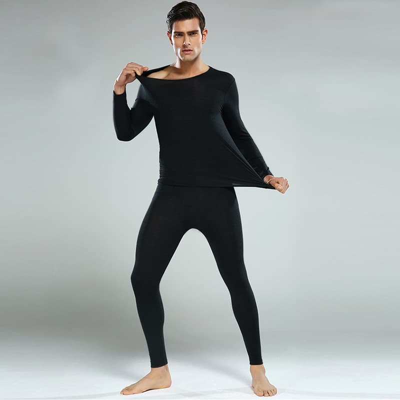 Juego de ropa interior térmica de algodón elástico
