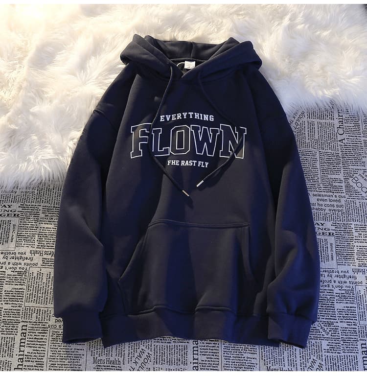 Sudadera mujer estilo coreano con capucha y letras
