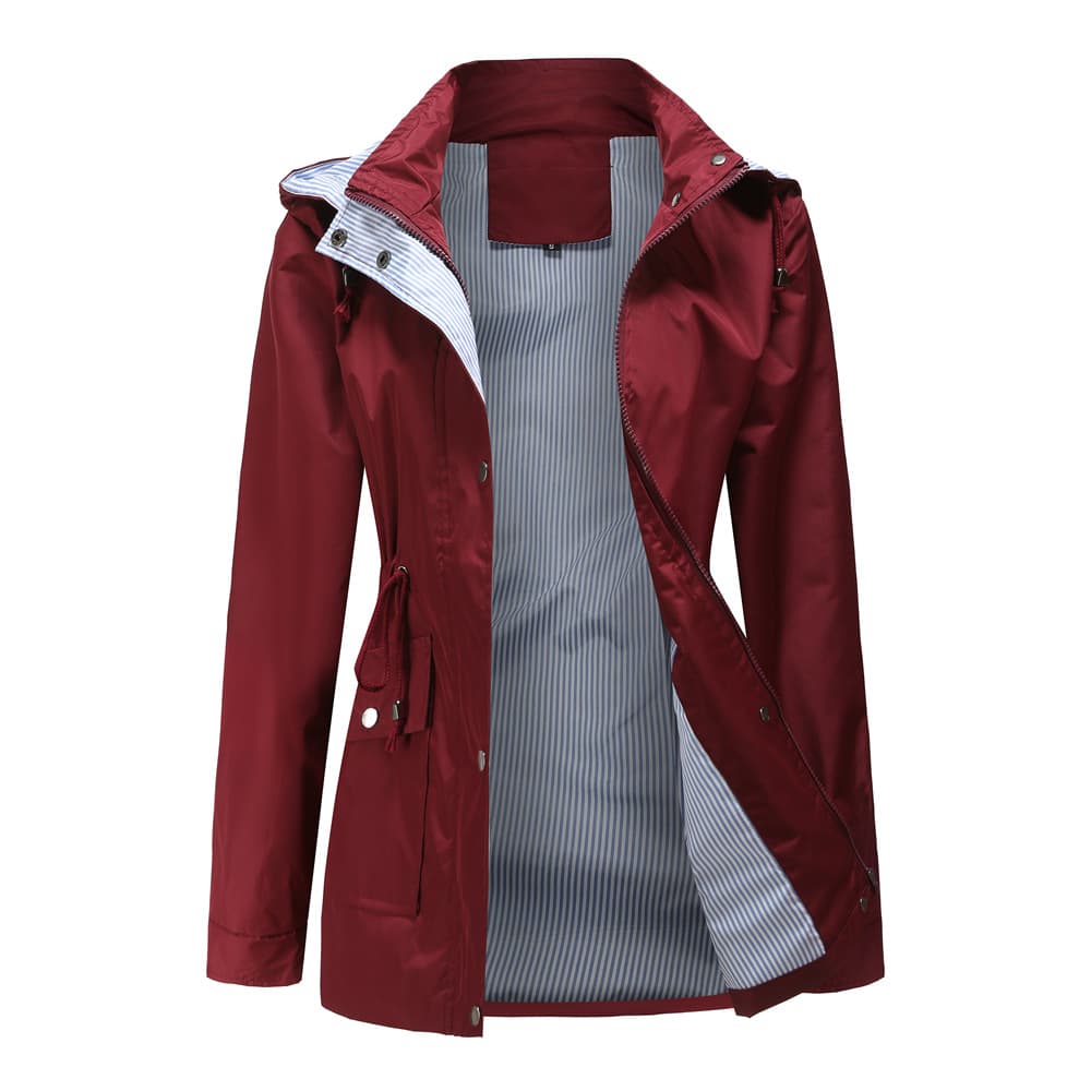 Chaqueta interior con patrón de cuadros y capucha