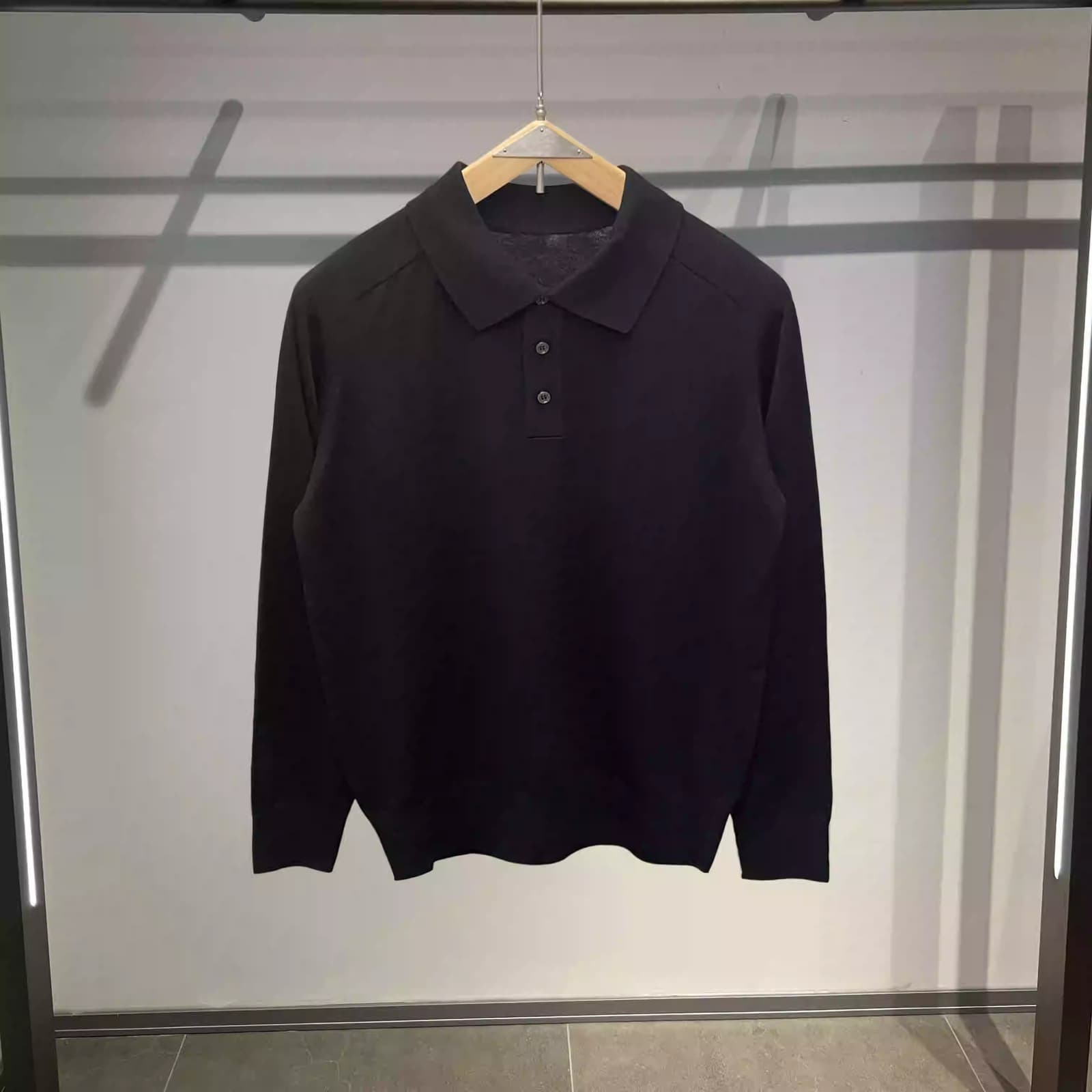 Suéter de lana para hombre, cuello solapa, cómodo y elegante