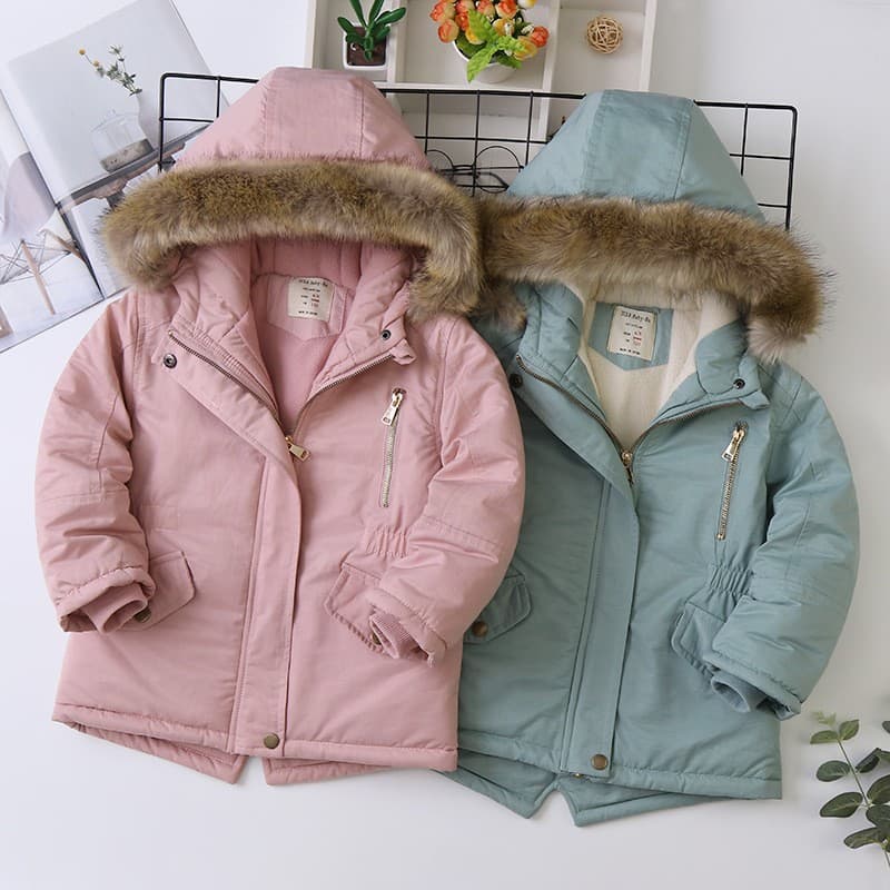 Chaqueta acolchada para niños con forro polar grueso