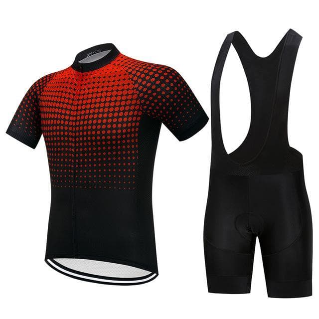 Juego de ciclismo con puntos rojos