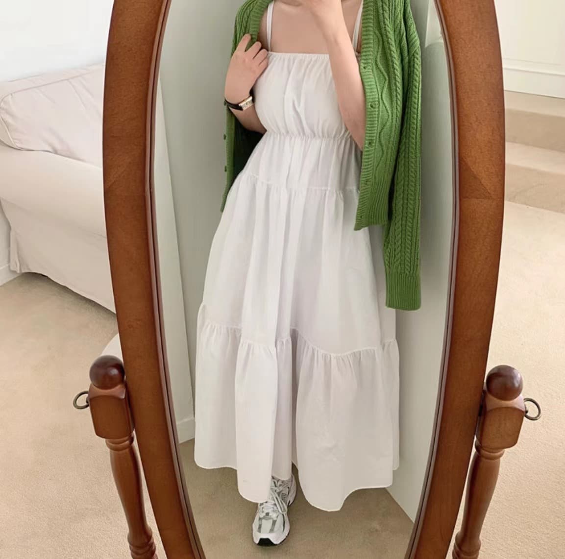 Vestido de tirantes largo de gasa elegante