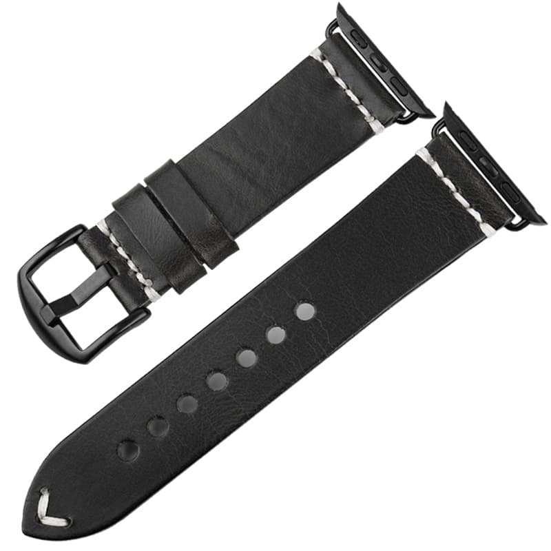Correa de cuero para reloj, acabado de cera italiana