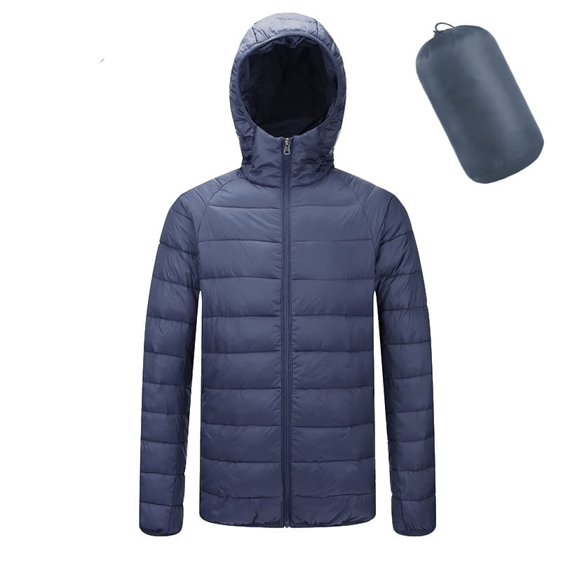 Abrigo ligero con capucha y cuello para hombre