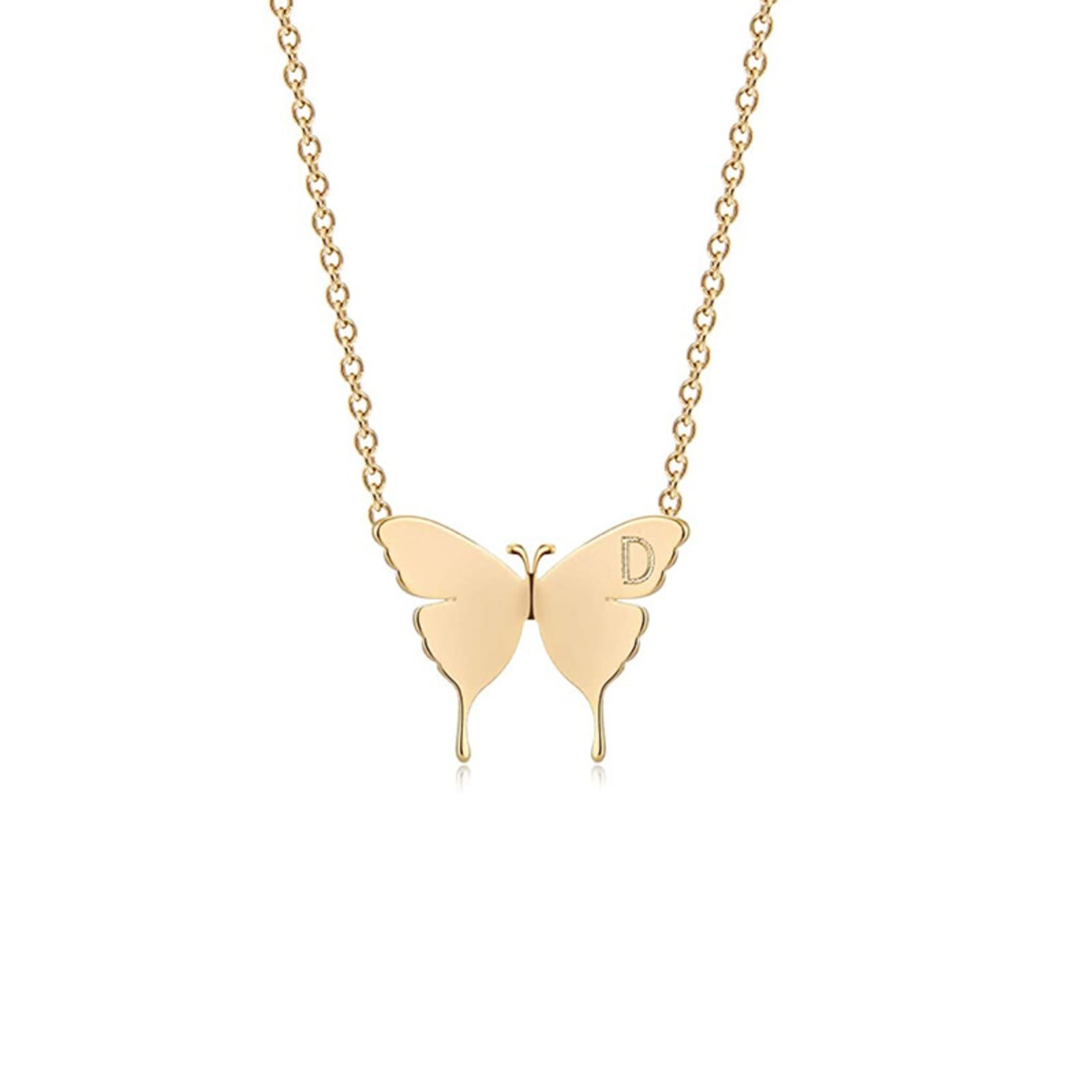 Collar con colgante de mariposa en acero inoxidable