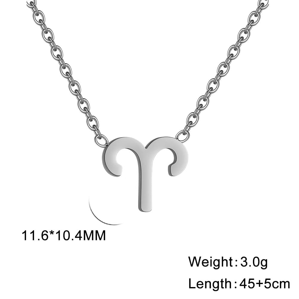 Collar de acero inoxidable con dije de constelación zodiacal