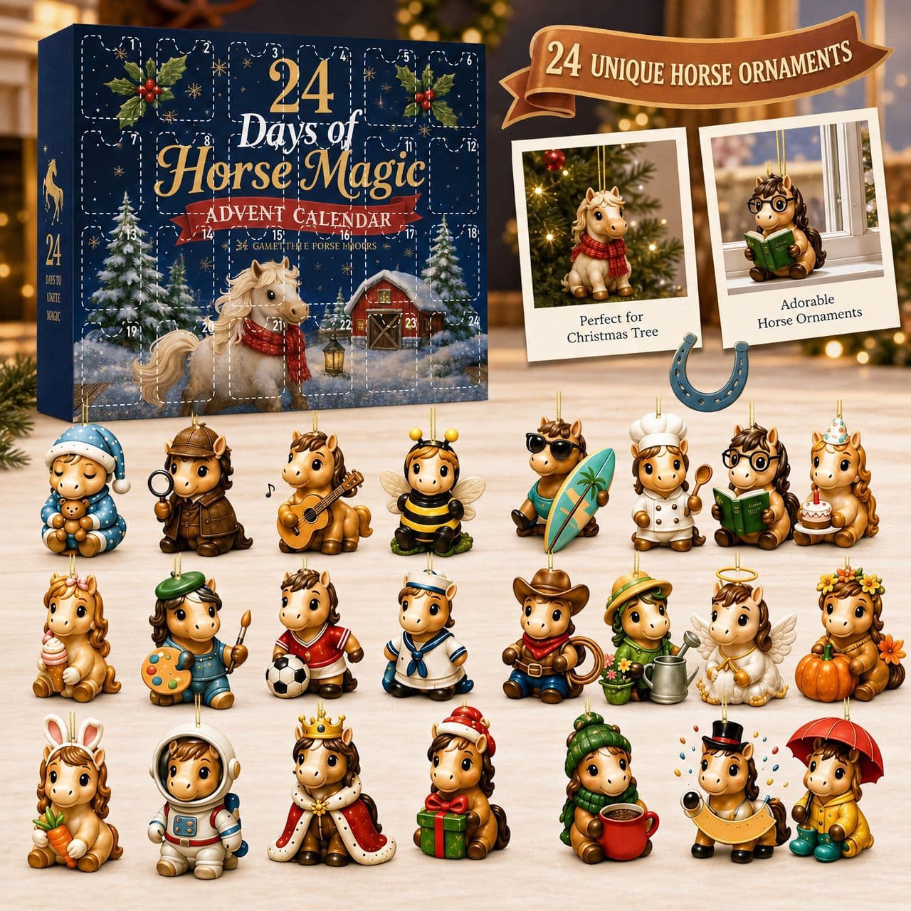 Caja sorpresa con calendario navideño