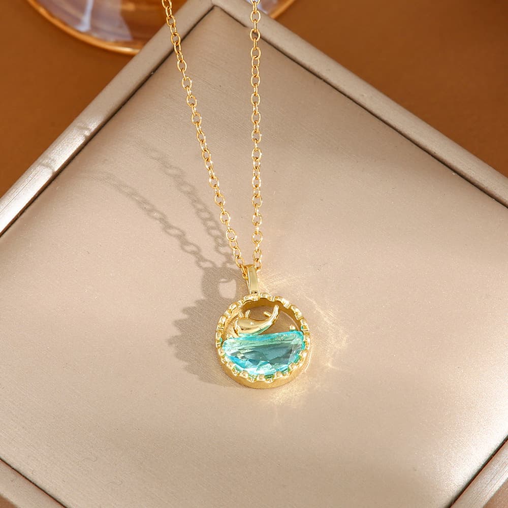Collar de ballena con cola de sirena, cadena de clavícula