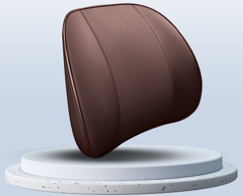 Almohada cervical y lumbar para auto, con cubierta de cuero
