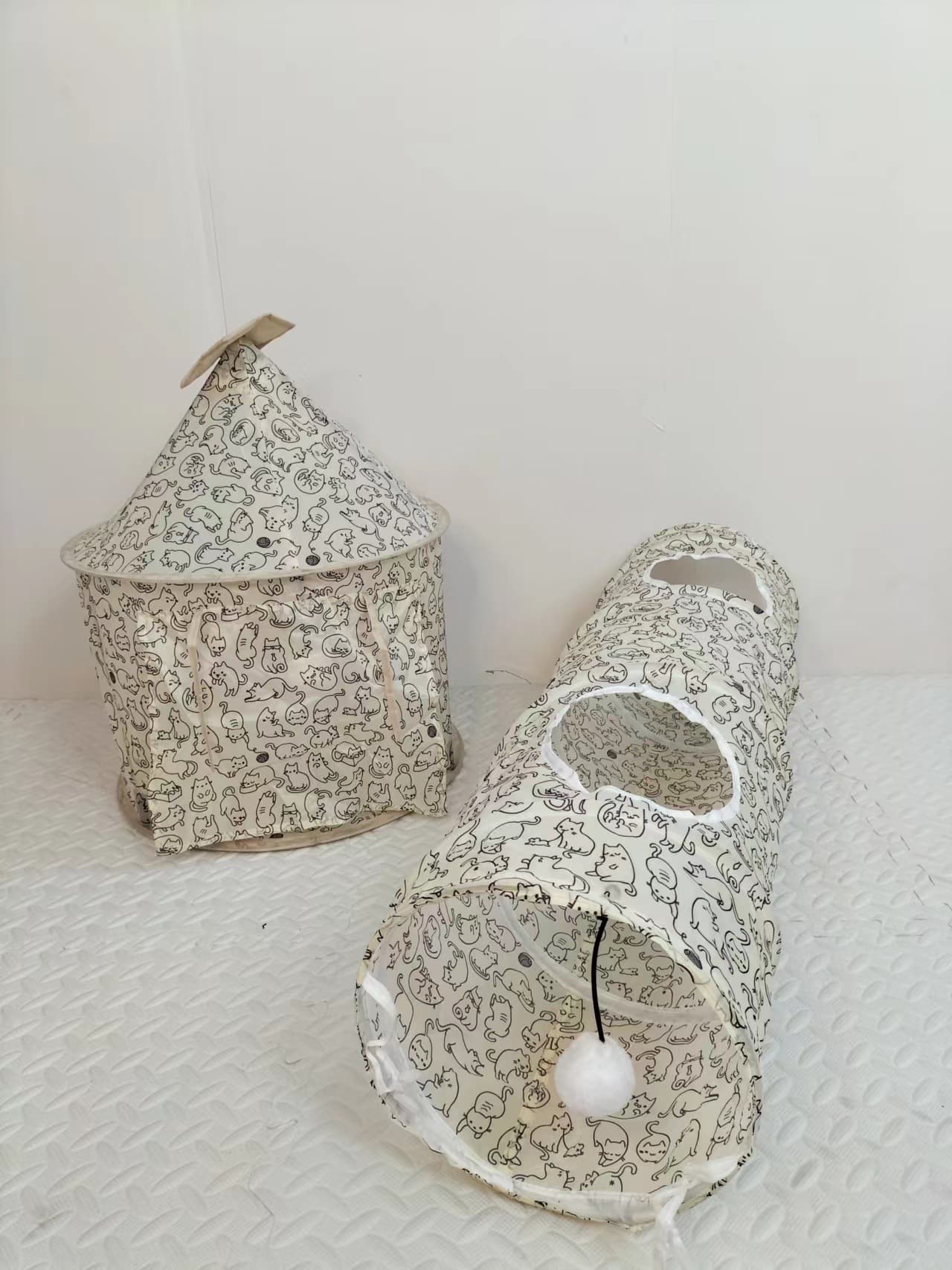 Carpa y túnel combinado para gatos