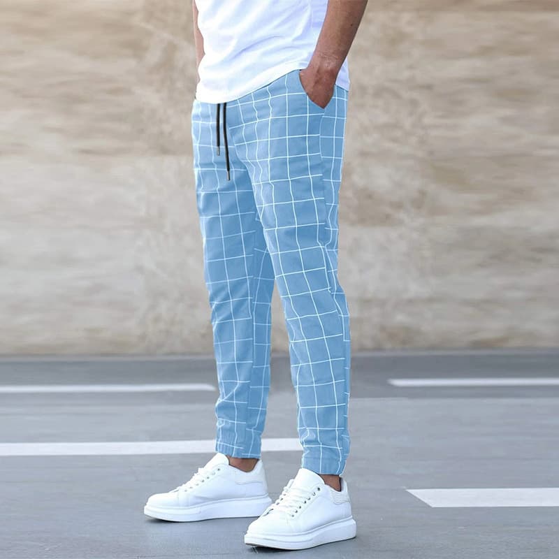 Pantalones casual para hombre con cordón ajustable