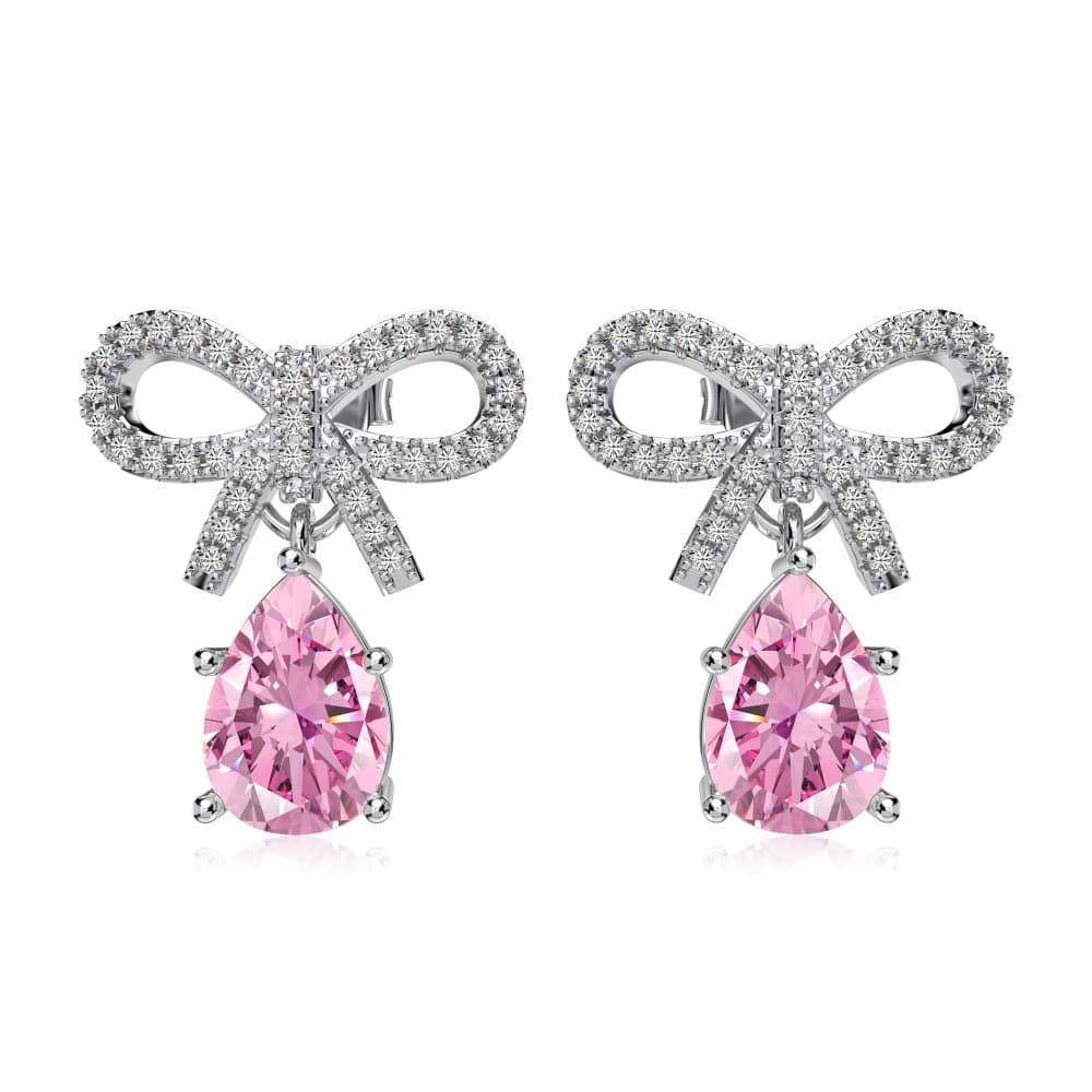 Aretes de plata con diseño de lazo y gota