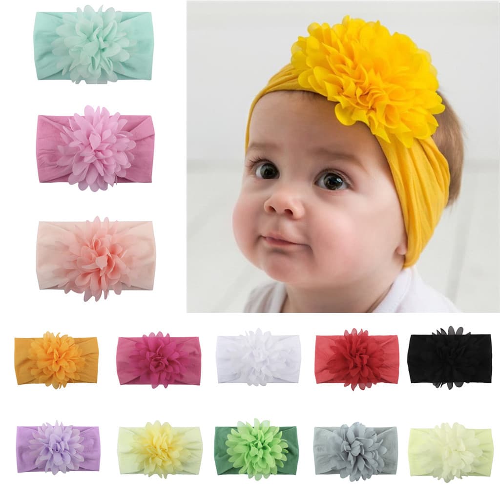 Diadema de flores de gasa para bebé estilo princesa