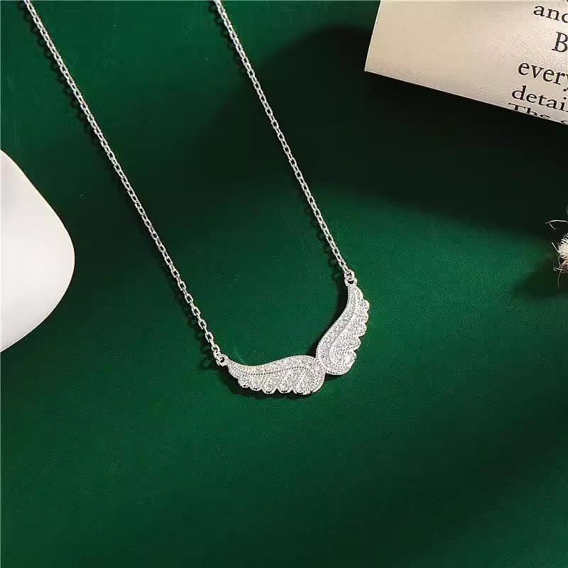Collar plata 925 alas de ángel con zirconia cúbica