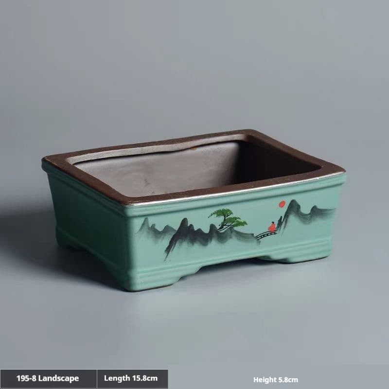Maceta de cerámica retro para bonsái estilo clásico