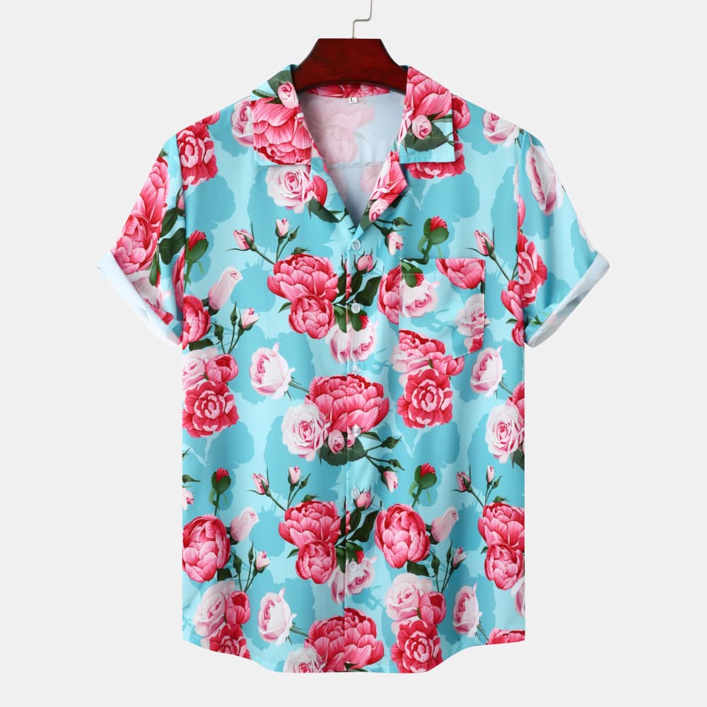 Camisa estampada de hombre con tejido tipo seda