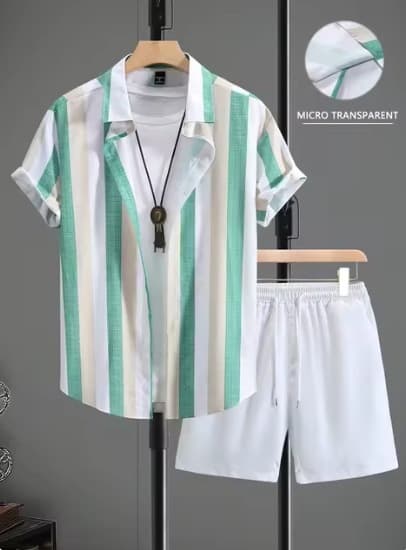 Conjunto de camisa y pantalones cortos de algodón