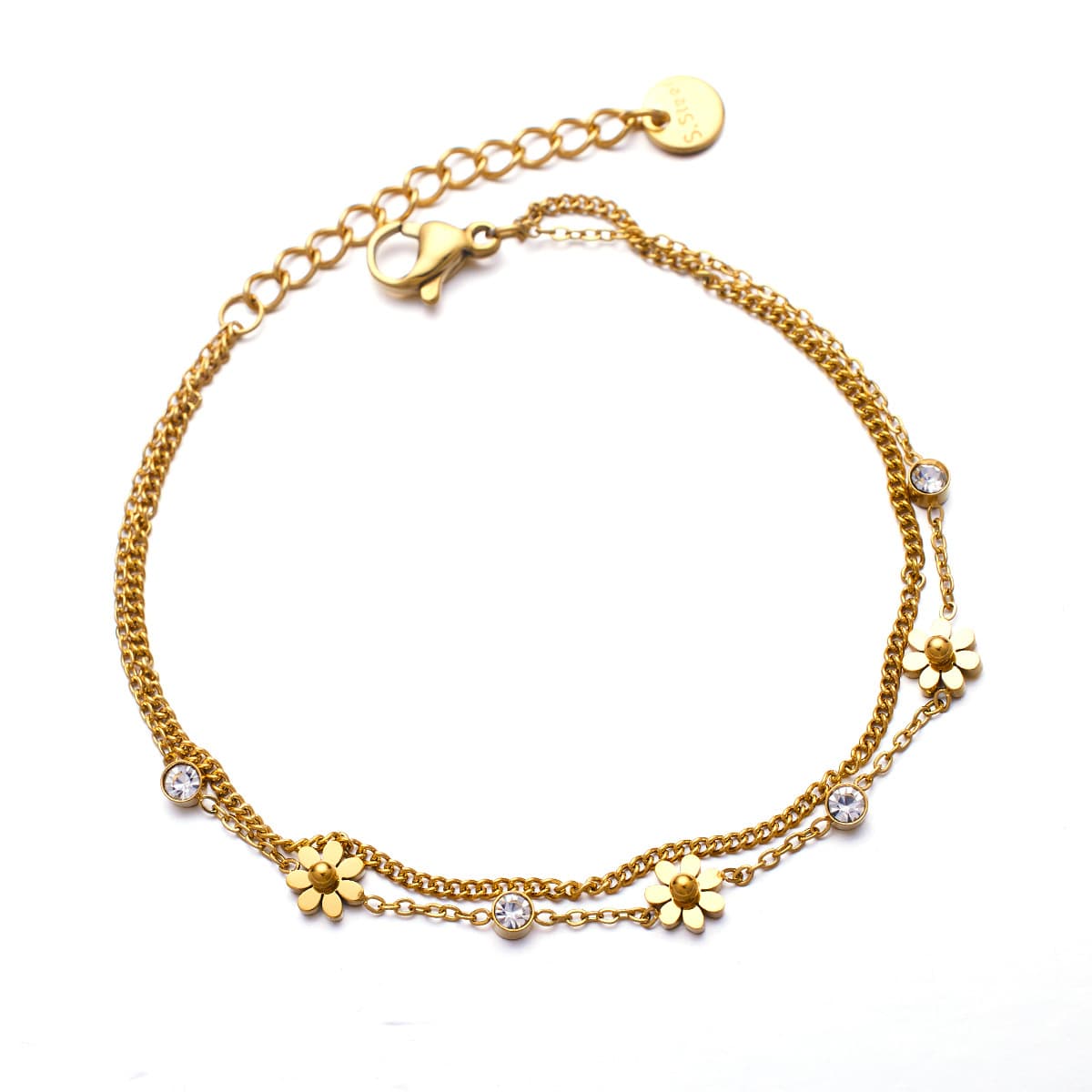 Pulsera de titanio con diamantes 18K