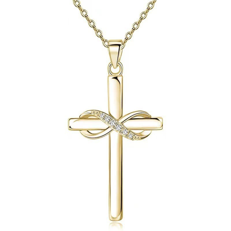 Collar colgante cruz con infinito para mujeres