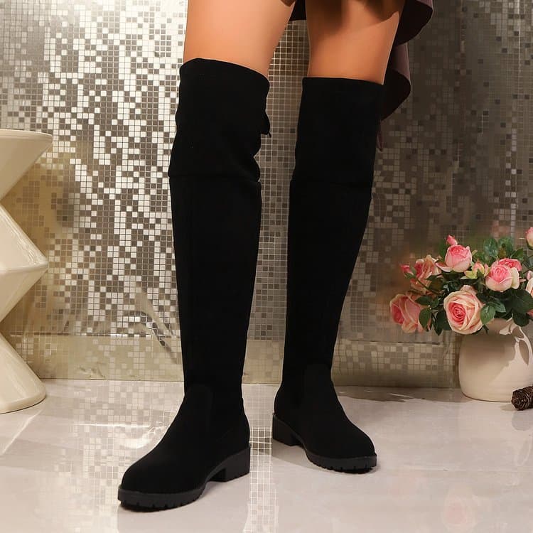 Botas de plataforma alta para mujer color liso