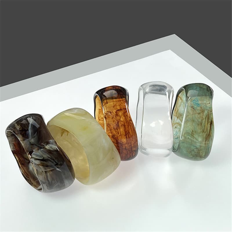 Pulsera de resina geométrica floral