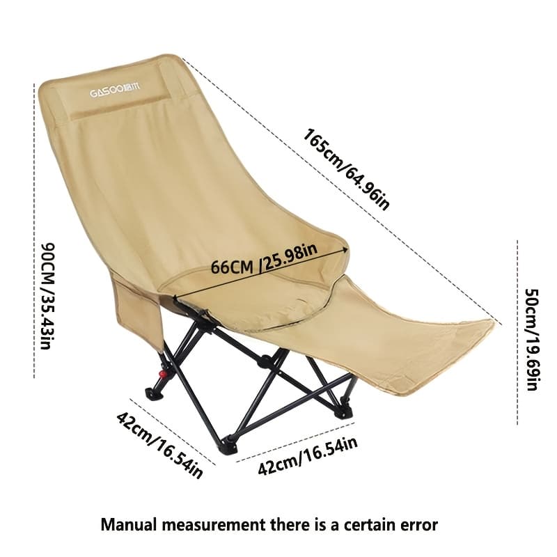 Silla reclinable plegable para camping con reposapiés desmontable