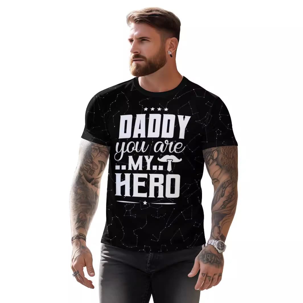 Camiseta estampada 3D ajuste suelto manga corta