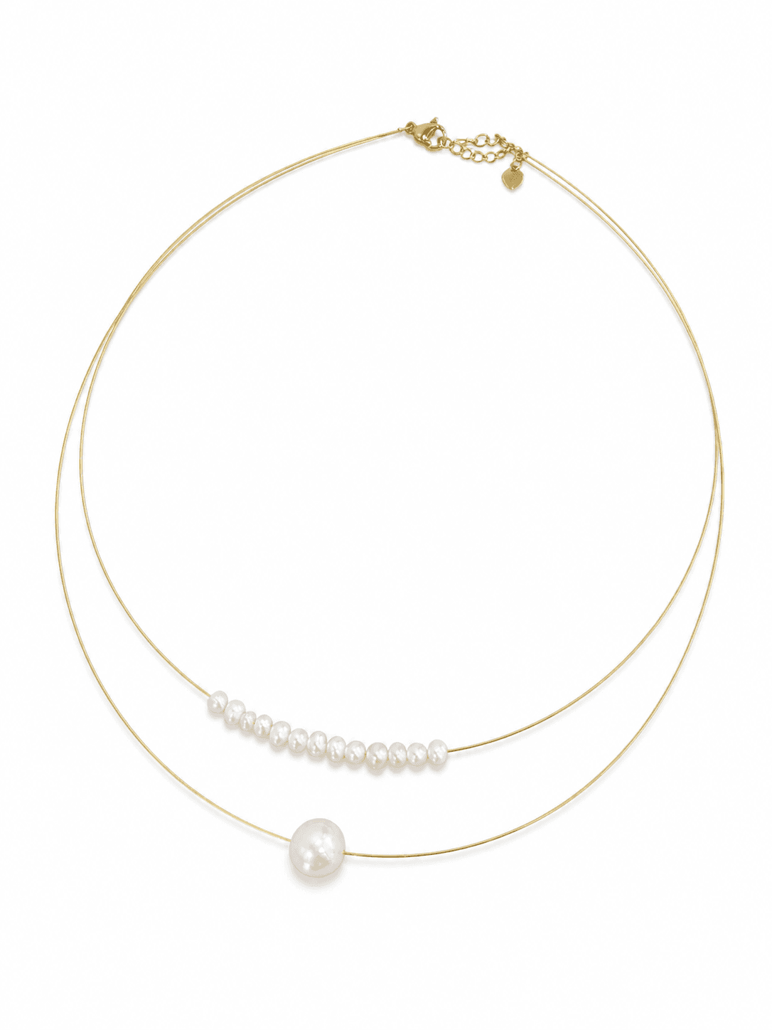 Collar de perlas de doble capa estilo lujo ligero