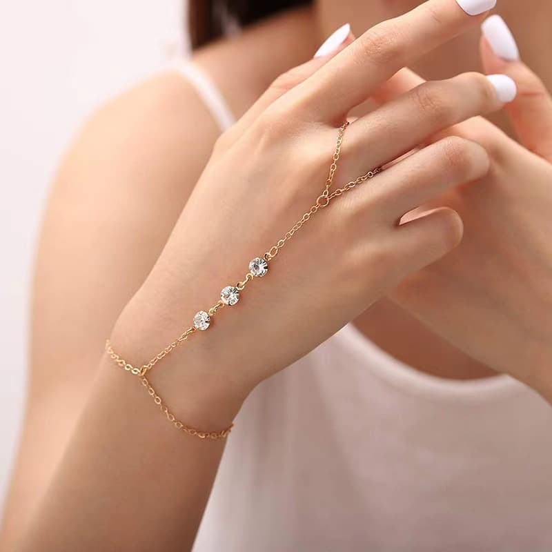 Pulsera doble cara diamante aleación mujer