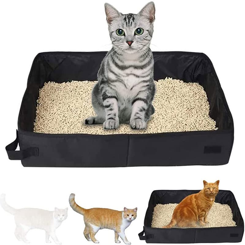 Bandeja portátil plegable para arena de gato