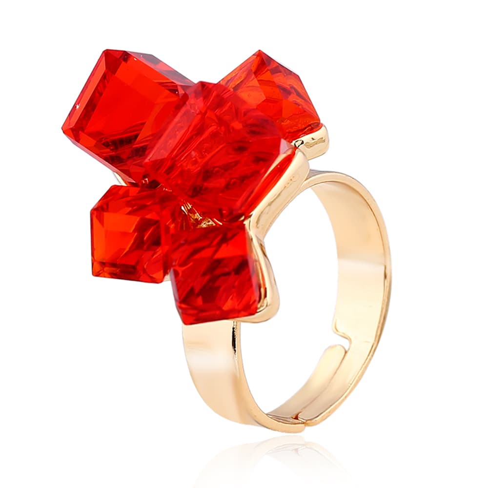 Anillo statement de cristal 3D para mujer