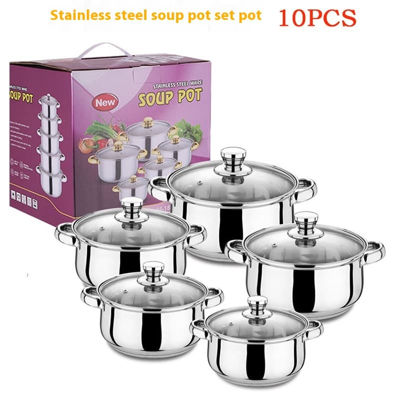 Set cocina 10 piezas acero inoxidable colorido