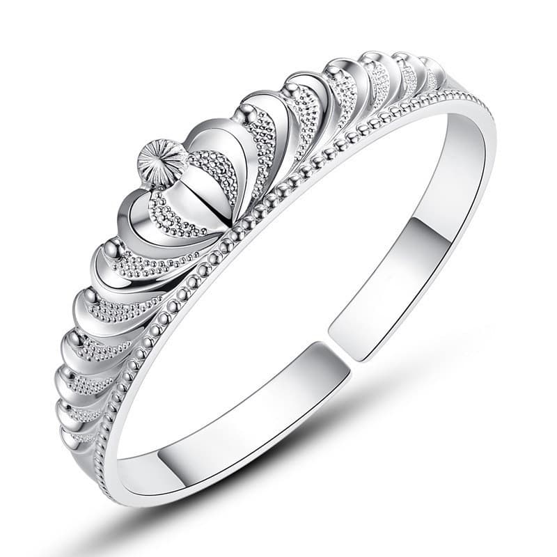 Pulsera corona plateada