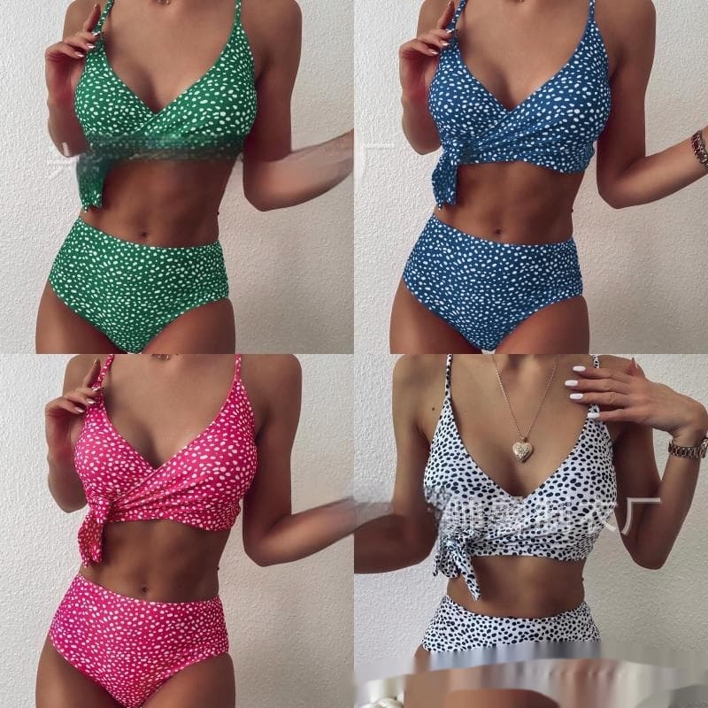 Bikini de dos piezas con patrón gotas de lluvia