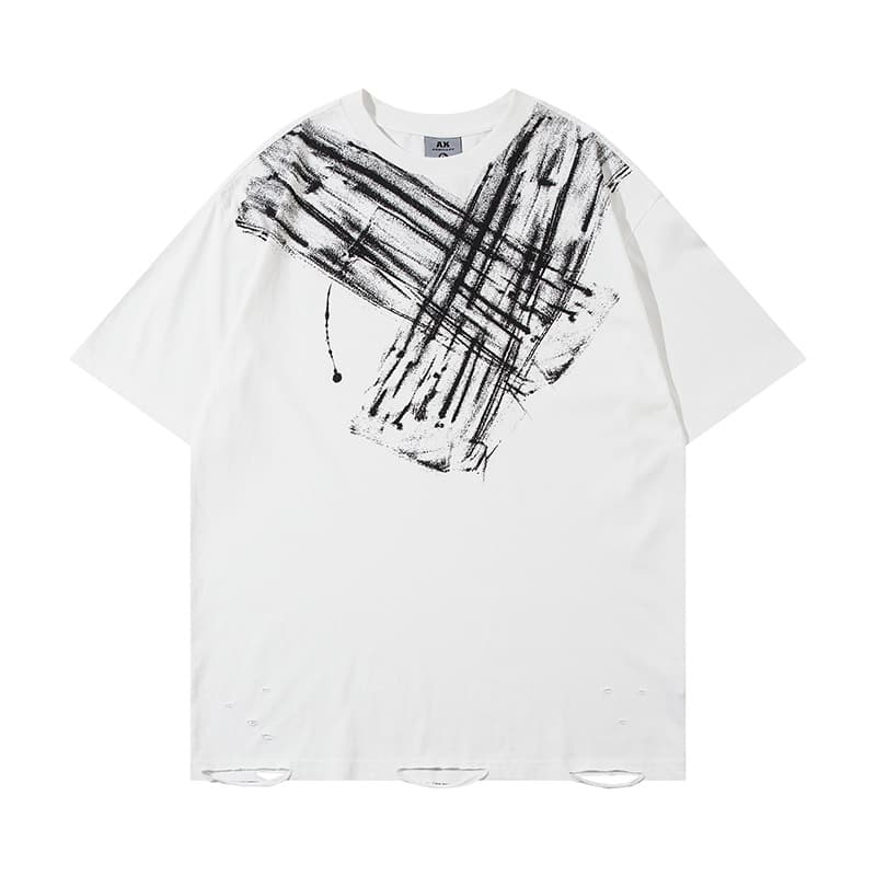 Camiseta estampado artístico manga corta